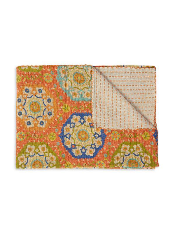 TAJ HOTEL Kantha Quilted Patchwork Throw