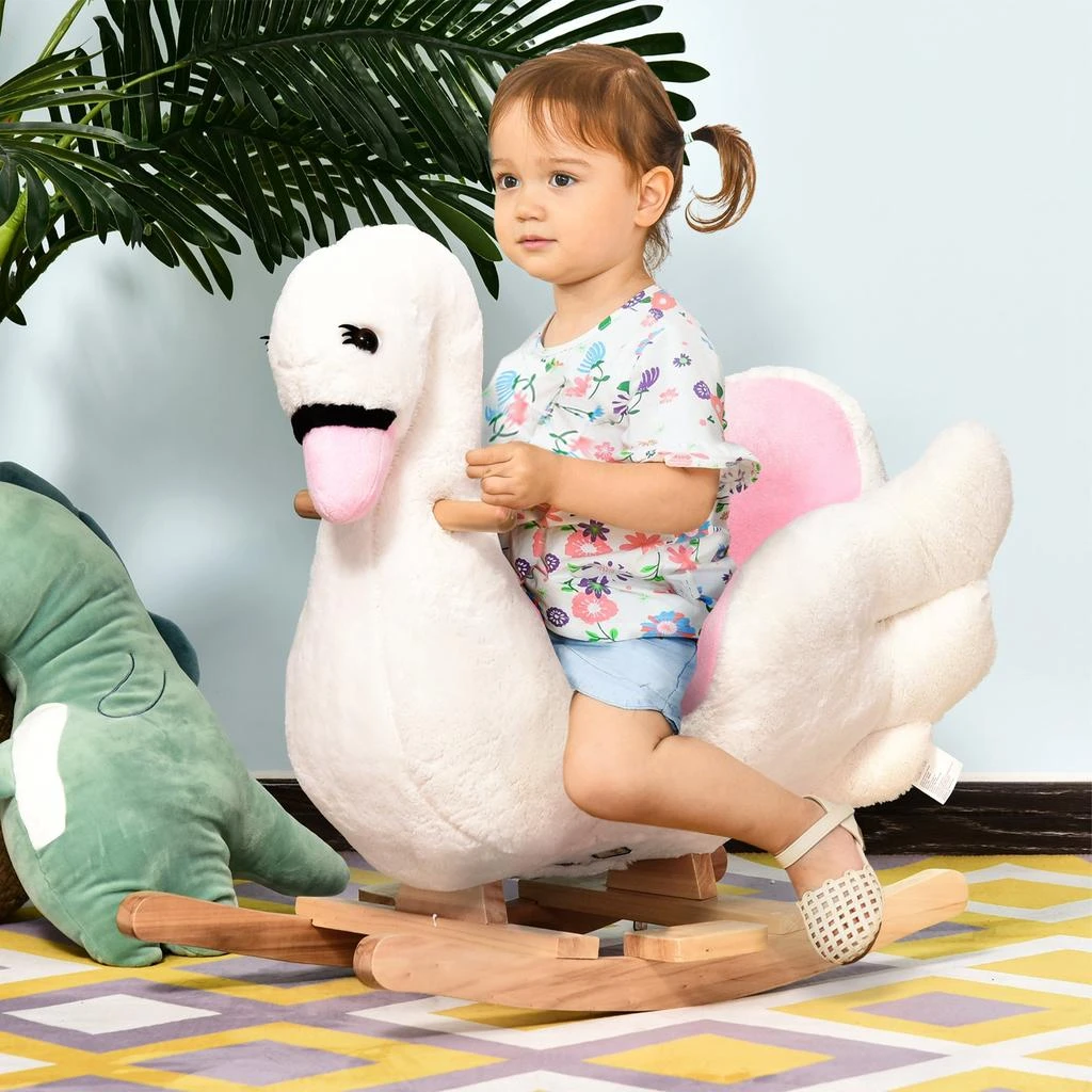 BreeBe Plush Swan Rocking Toy with Music for Toddlers 2