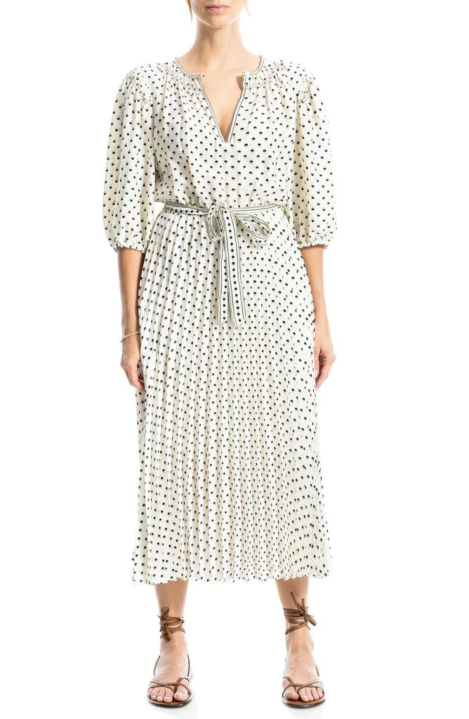 Max Studio Satin Puff Sleeve Midi Dress 1