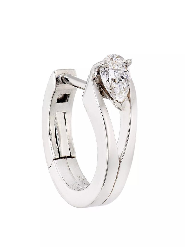 Repossi Serti Inversé 18K White Gold & Diamond Single Hoop Earring