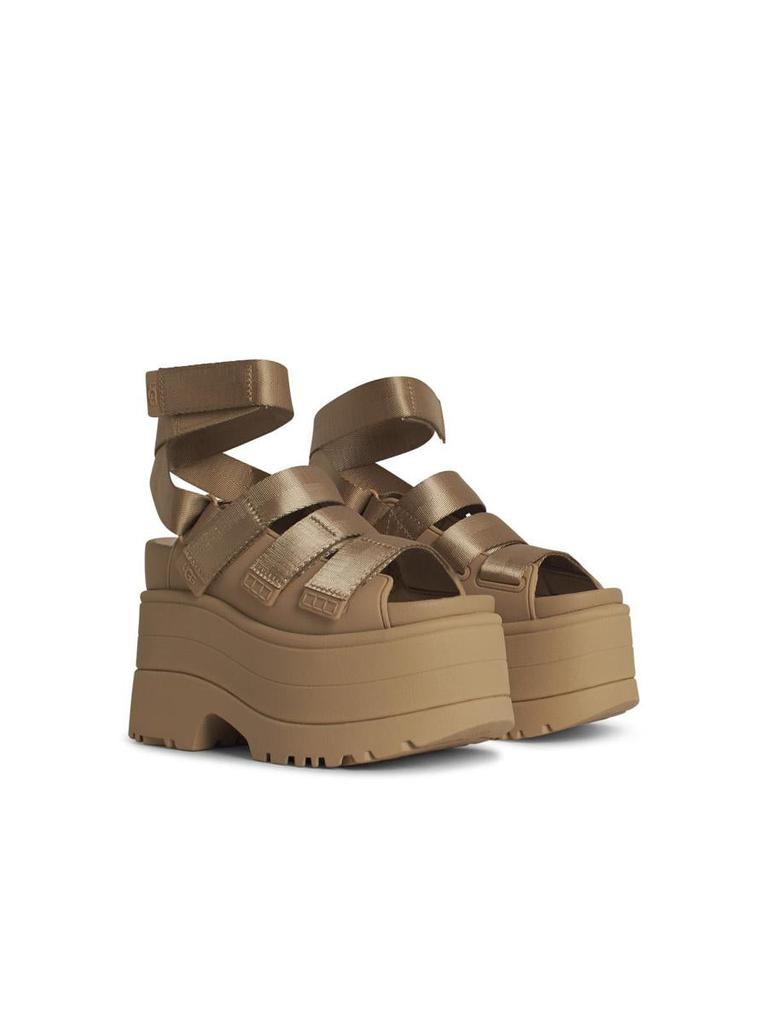 UGG Goldenrise Platform Sandal ベージュ　23cm Q Shoes – Goldenrise heeled sandals