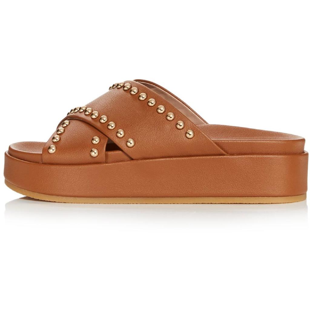 Aqua Krisa Womens Faux Leather Criss-Cross Front Footbed Sandals