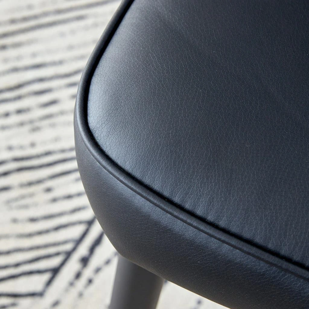 Streamdale Furniture Streamdale Modern Black PU Chair Set - 6 Pieces, smooth line backrest. 2