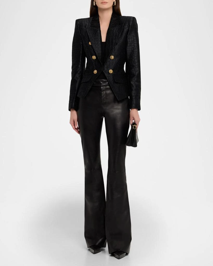 Balmain 6-Button Croco Jacquard Blazer Jacket 2