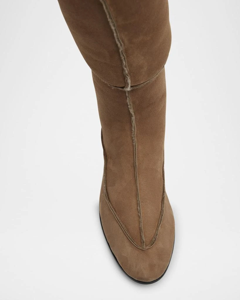 The Row Awar Suede Shearling Over-The-Knee Boots 4