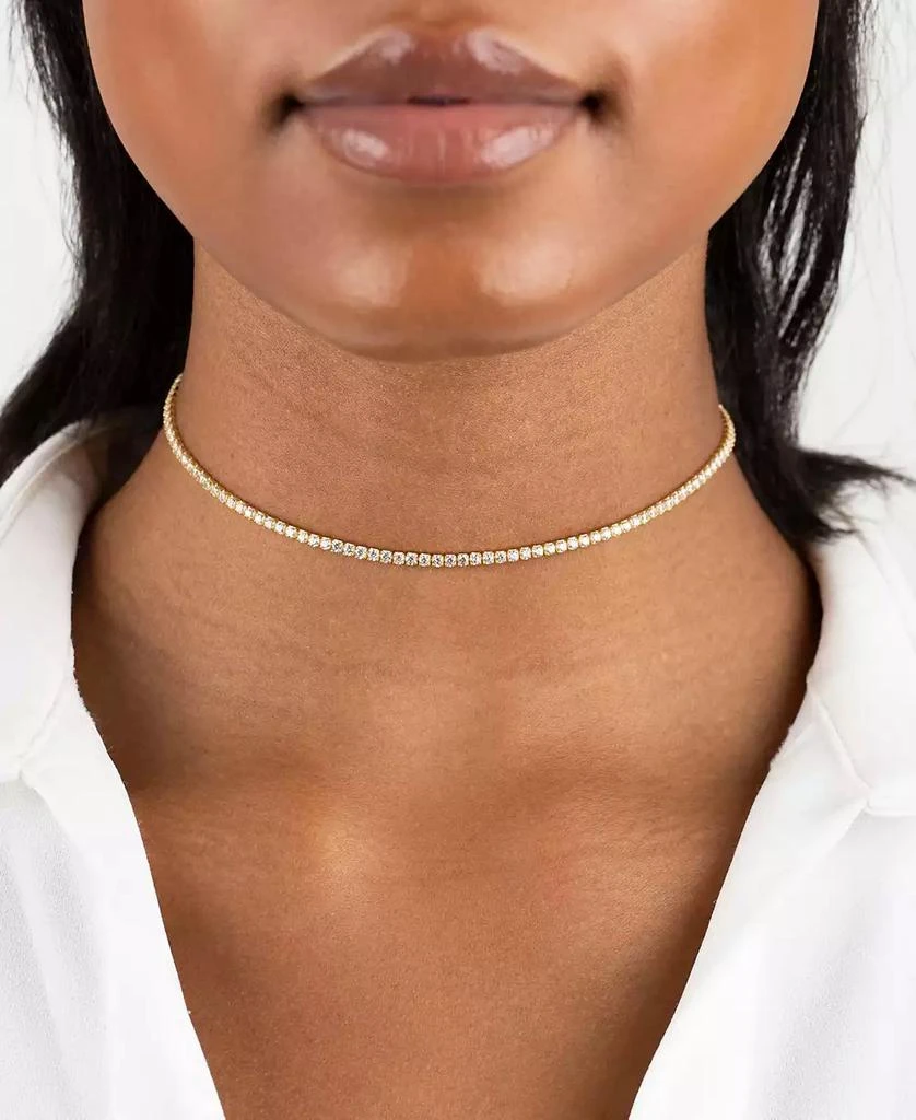 Macy's Thin Tennis Choker in 14k Gold Plated Over Sterling Silver 2