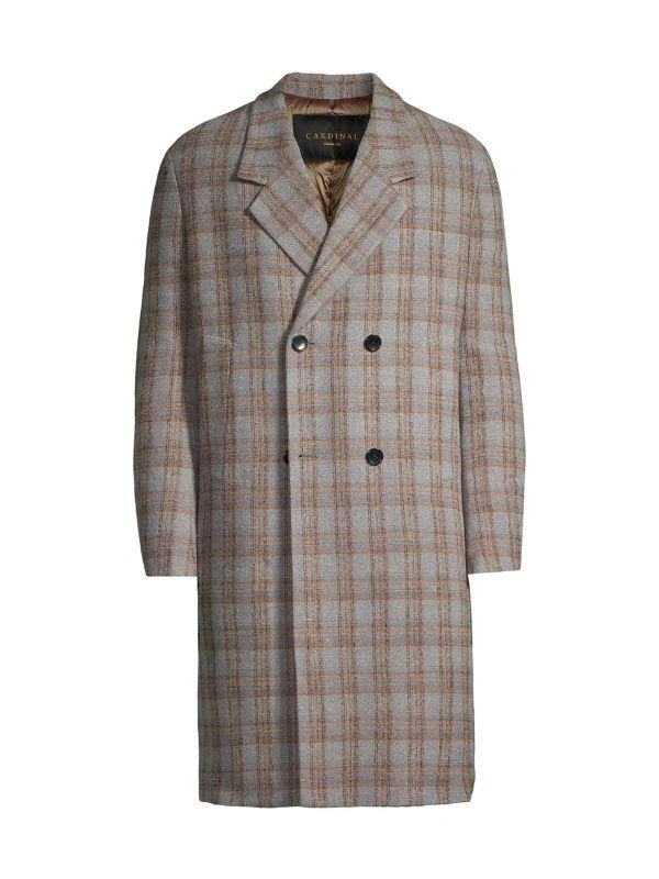 Cardinal of Canada Maine Check Wool-Blend Double-Breasted Coat 5