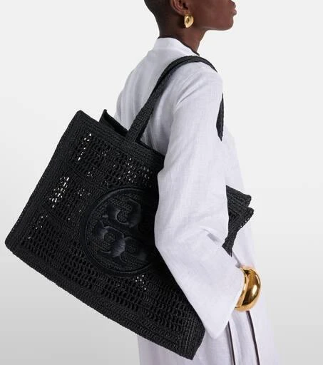 Tory Burch Ella Large crochet raffia tote bag 6