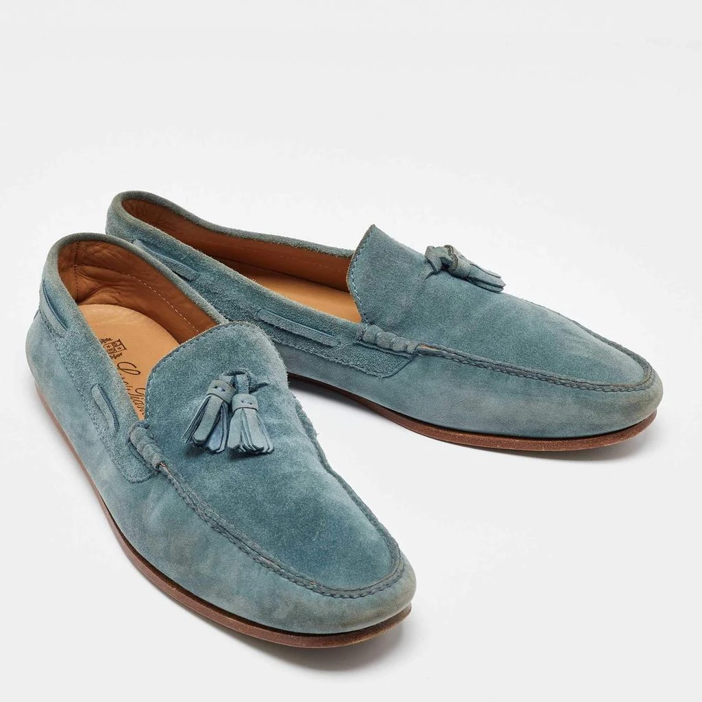 Loro Piana Loro Piana Blue Suede Tassel Detail Slip On Loafers Size 42 4