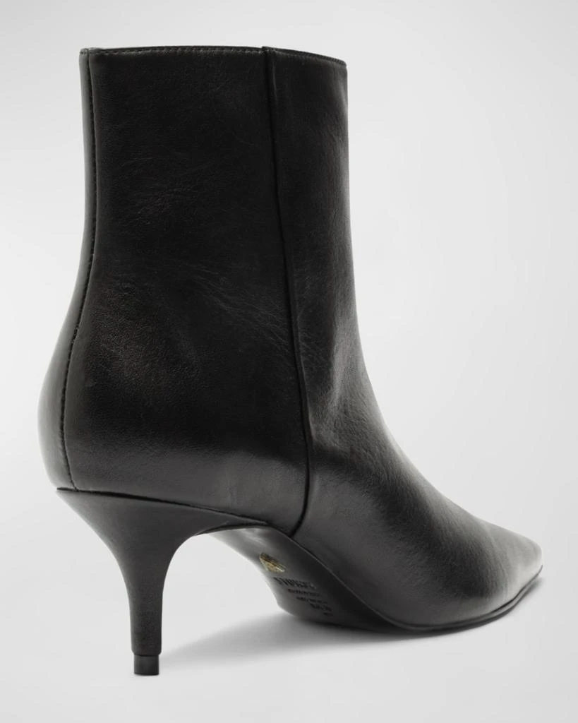 Schutz Mikki Leather Kitten Zip Booties 3