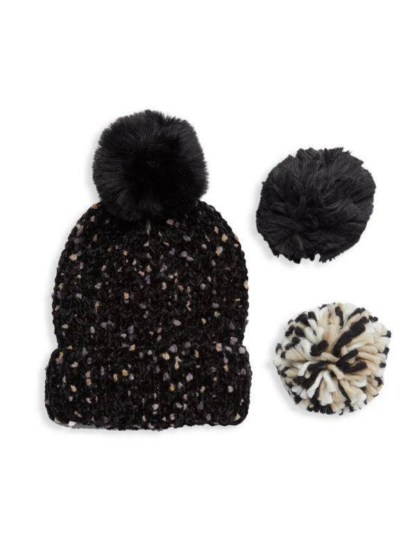 Vince Camuto Popcorn Knit Faux Fur Beanie 1