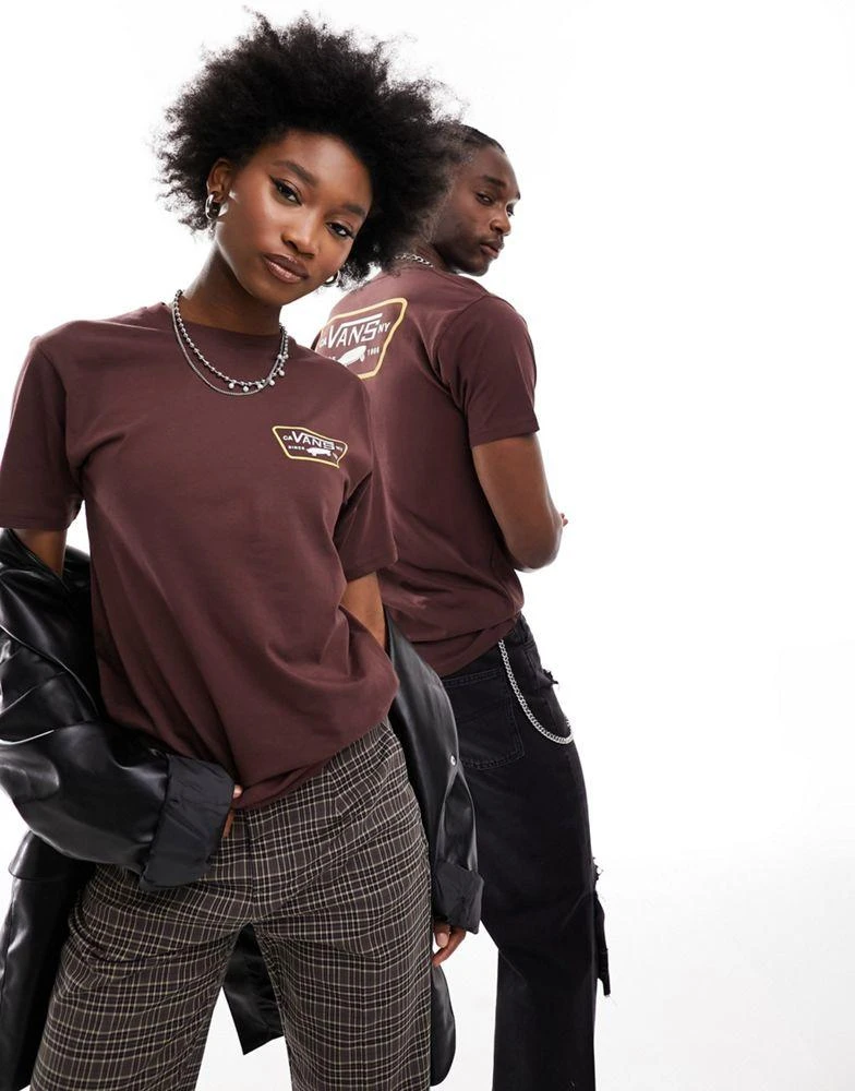 Vans Vans full patch backprint t-shirt in brown 2