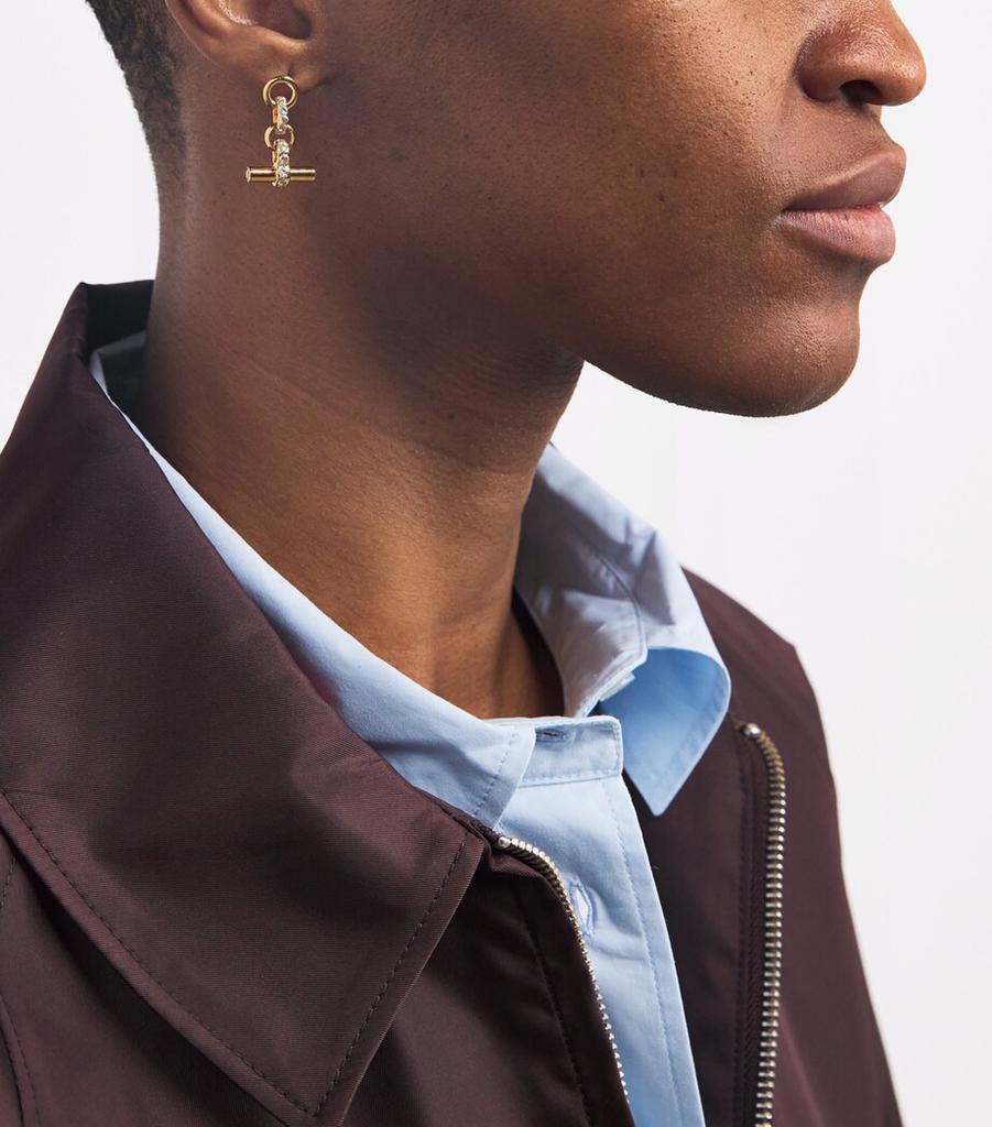 TILLY SVEAAS Gold-Plated Crystal T-Bar Earrings