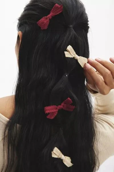 Urban Outfitters Mini Hair Bow Clip Set 1