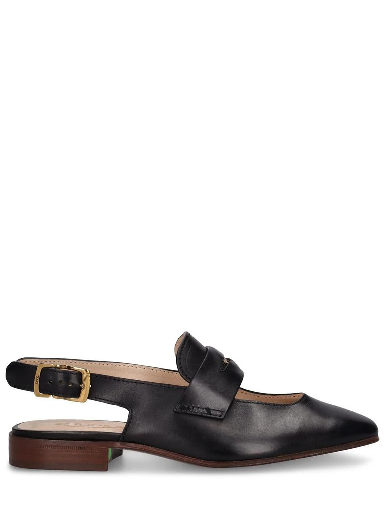 Tod's 10mm Penny Leather Slingback Shoes 1