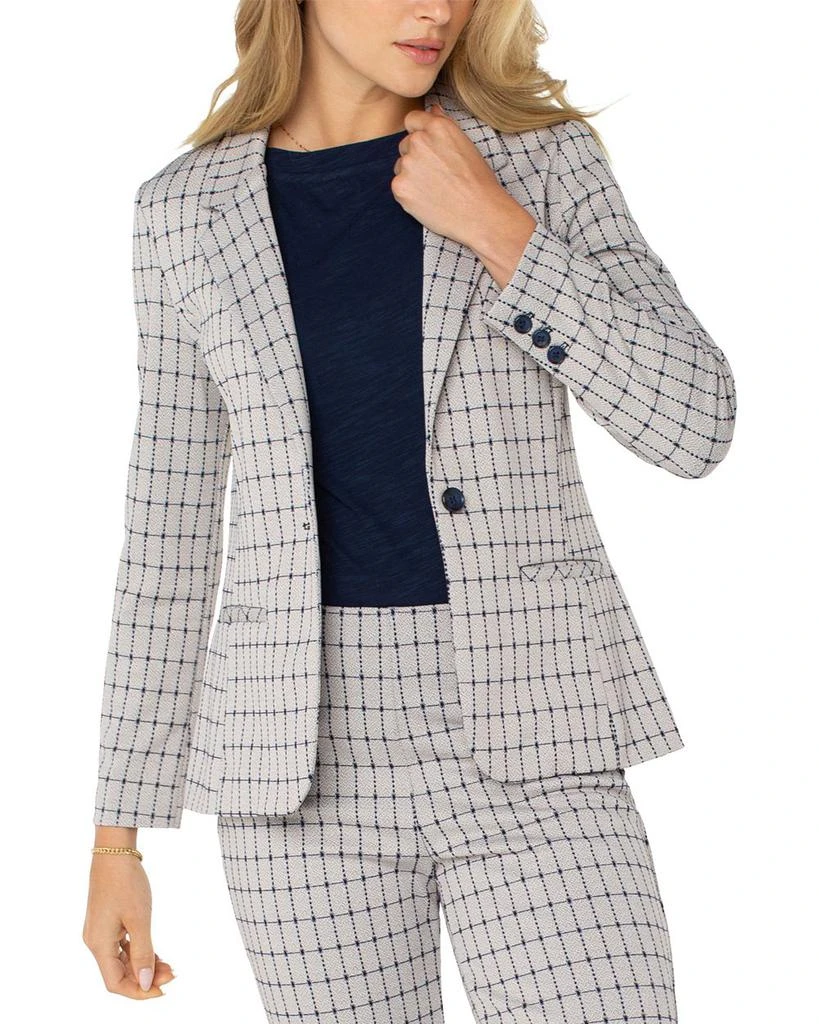 Liverpool Los Angeles Fitted Grid Jacquard Blazer 1