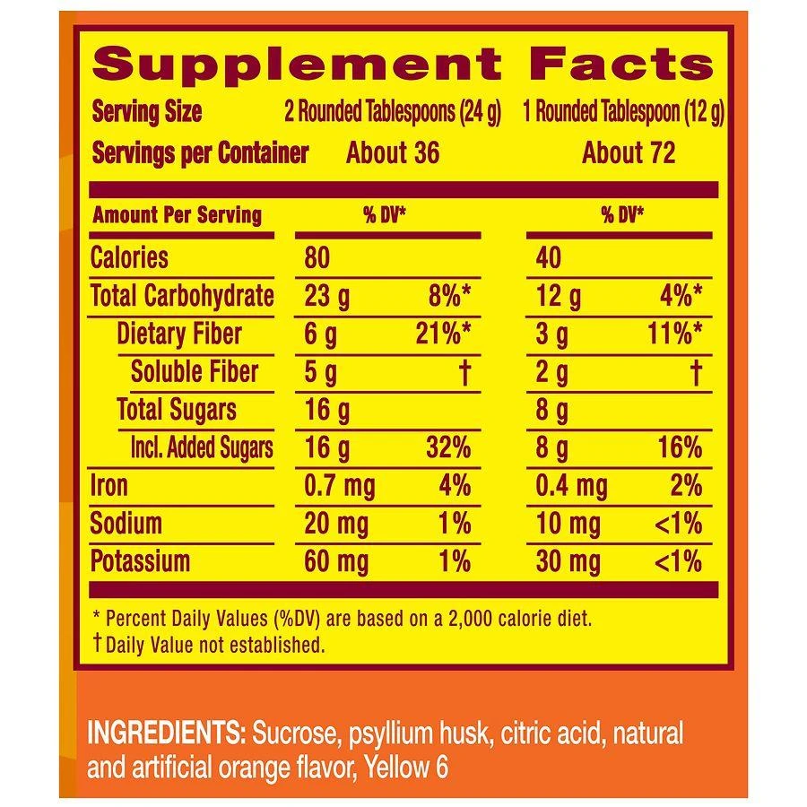 Metamucil Daily Psyllium Husk Powder Supplement with Real Sugar Orange 9