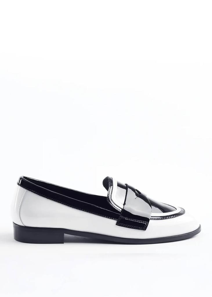 Cecelia New York Kali Loafer In Black / White Patent