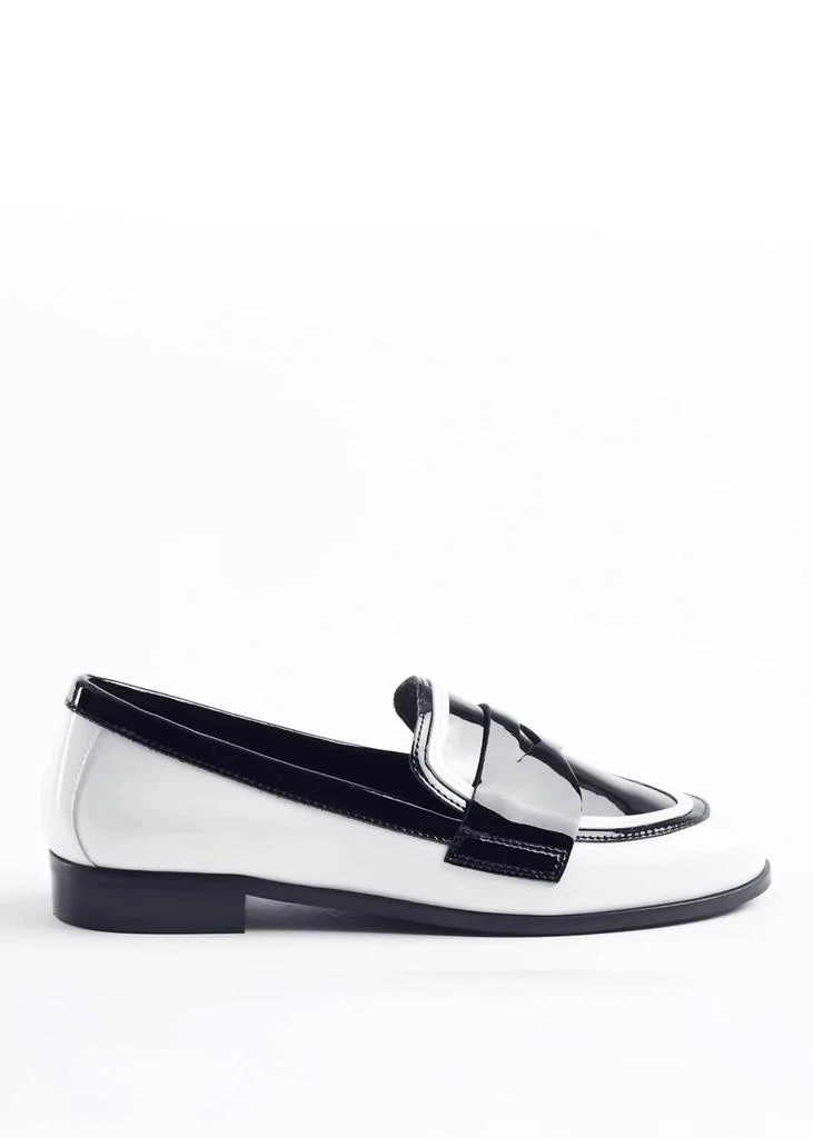 Cecelia New York Kali Loafer In Black / White Patent 2