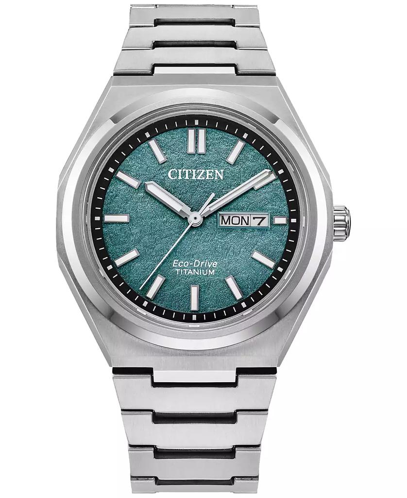 Citizen Eco-Drive Men's Zenshin Silver-Tone Super Titanium Bracelet Watch 39mm