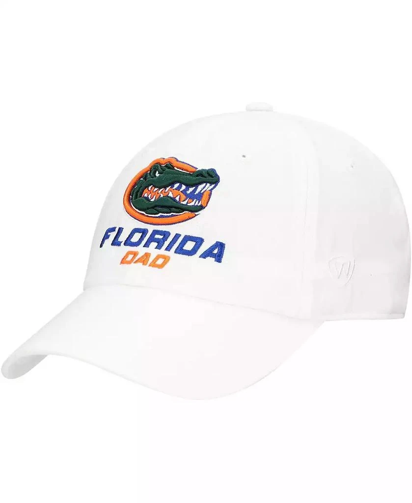 Top of the World Men's White Florida Gators Staple Dad Adjustable Hat 1