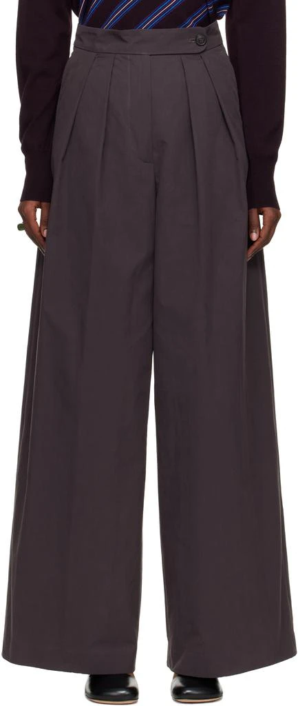 Dries Van Noten Brown Heavy Cotton Poplin Trousers 1