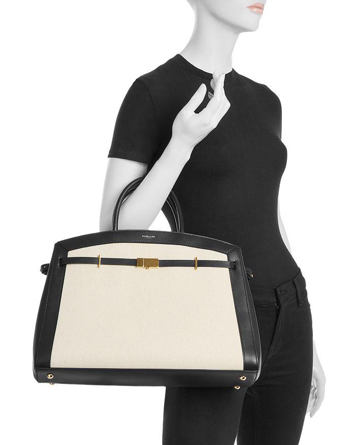 Demellier The Hudson Canvas & Leather Top Handle Bag