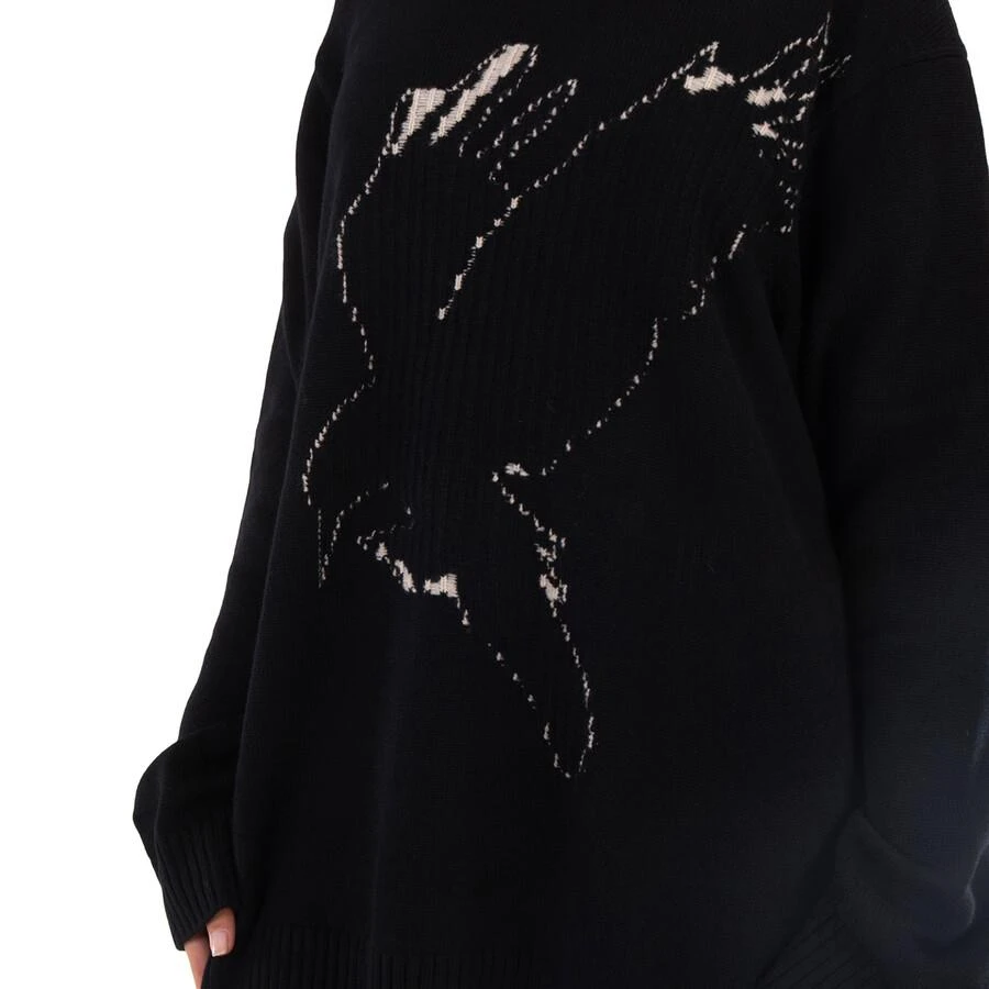 YOHJI YAMAMOTO Ys Black Wool Crow Motif Long-Sleeved Pullover 2
