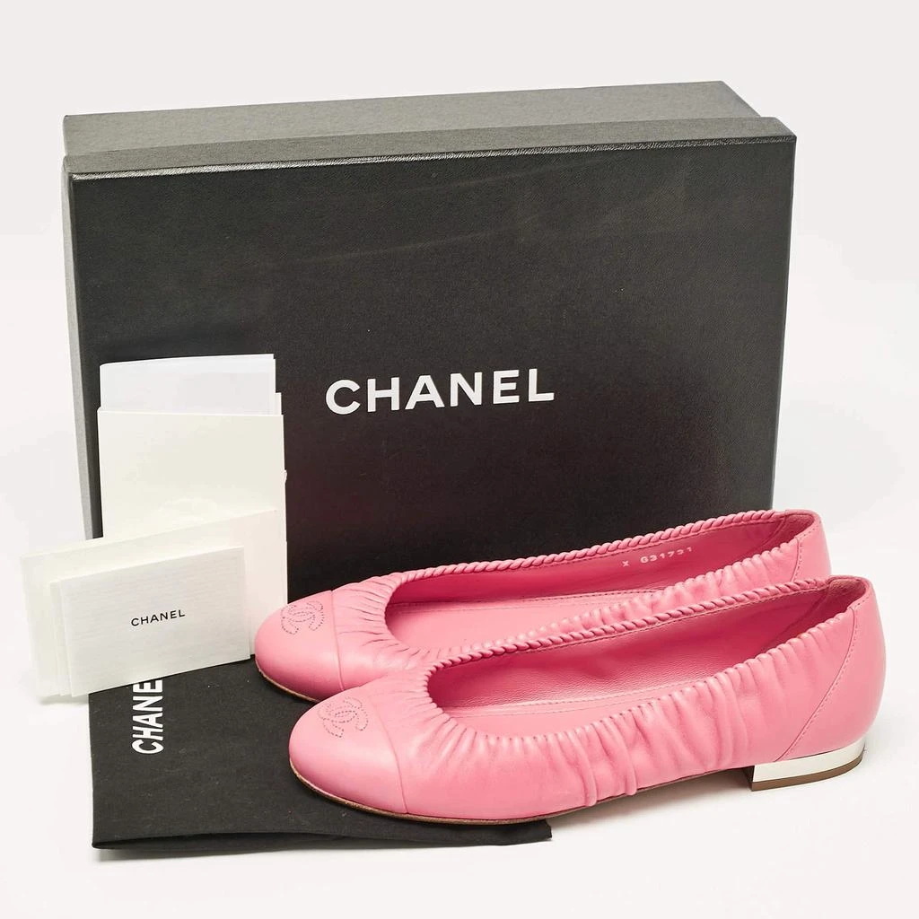 Chanel Chanel Pink Leather CC Cap Toe Ballet Flats Size 37.5 9