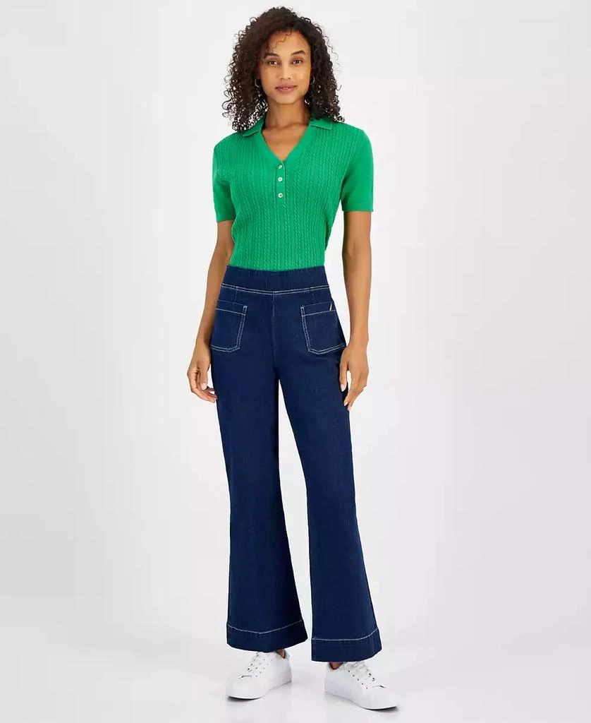Nautica Jeans Women's High-Rise Pull-On Flare Jeans 1