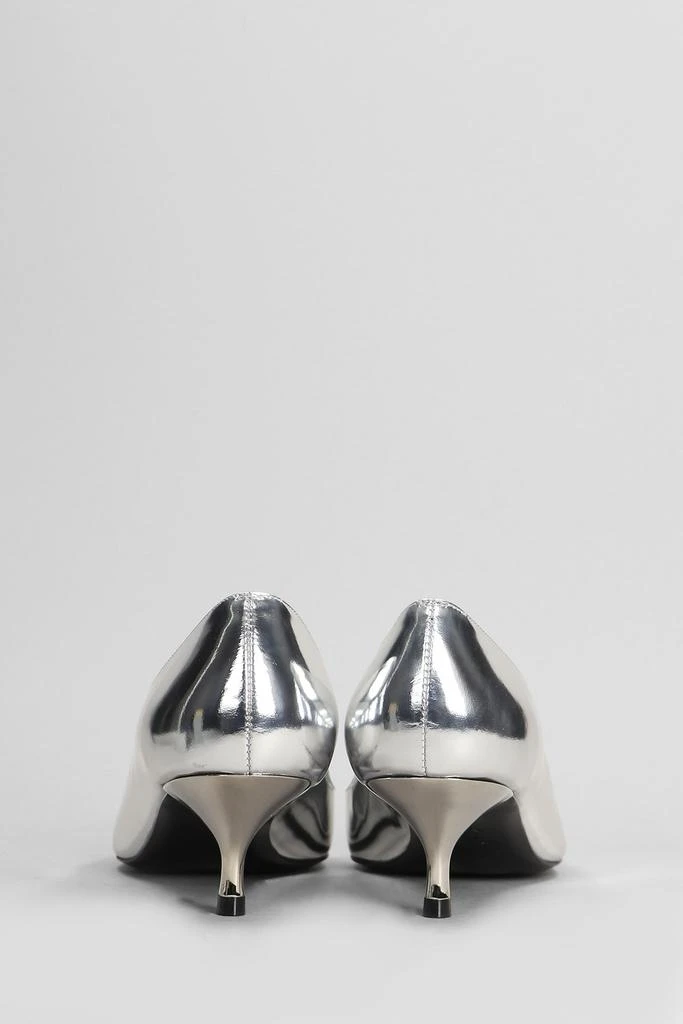 Stuart Weitzman Stuart Kitten Pumps In Silver Patent Leather 4