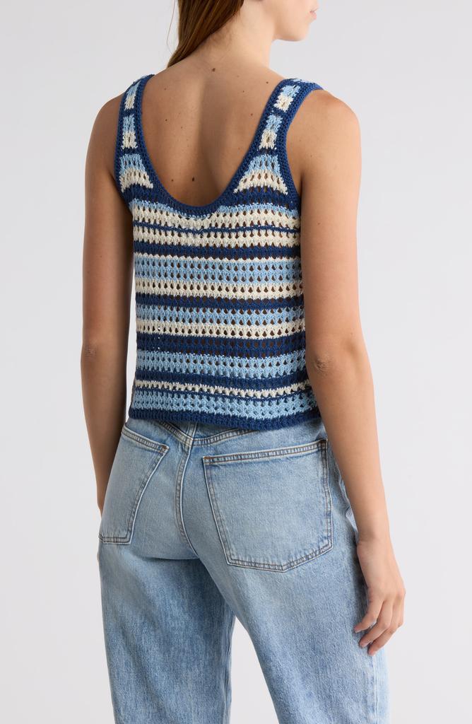 Cotton Emporium Crocheted Square Button Front Tank