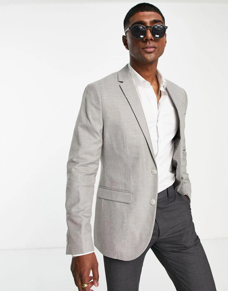 Topman Topman suit jacket in light grey 1