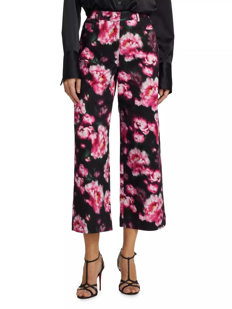 Adam Lippes Alessia High-Rise Floral Wide Crop Jeans 3