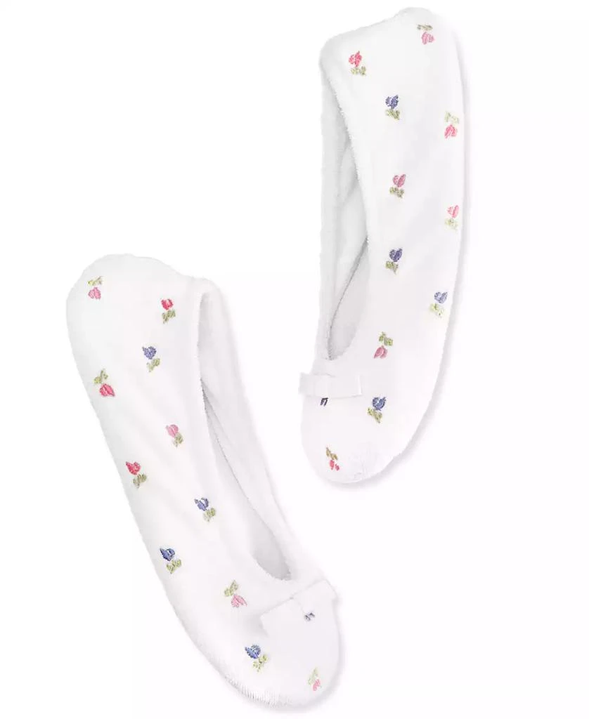 Isotoner Signature Isotoner Embroidered Terry Ballerina Slipper, Online Only 1