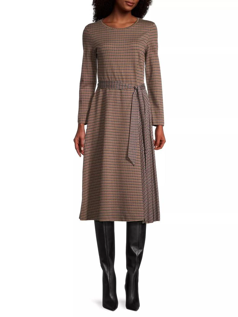 Weekend Max Mara Plaid Cotton-Blend Tie-Waist Midi-Dress 2