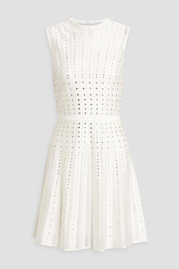 Zuhair Murad Crystal-embellished pointelle-knit dress