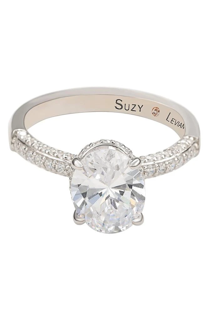 Suzy Levian Sterling Silver Cubic Zirconia Oval Ring 4