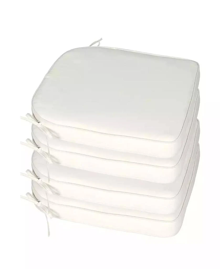 Aoodor Outdoor Dining Chair Cushions Set of 4, Waterproof Patio Furniture Seat Cushions, Outdoor Chair Pads with Ties, 18 x 19 inch