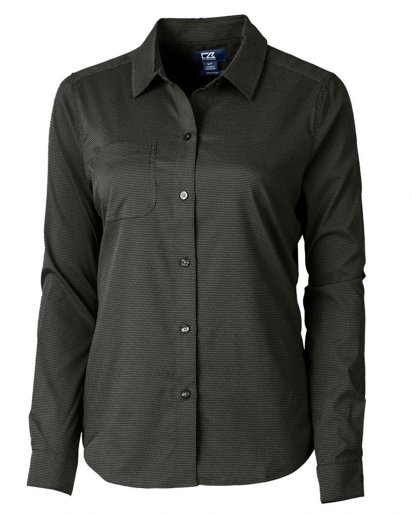Cutter & Buck Versatech Geo Dobby Stretch Womens Long Sleeve Dress Shirt 7