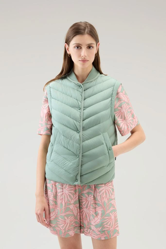 Woolrich Microfiber Vest with Chevron Quilting - Women - Black 1