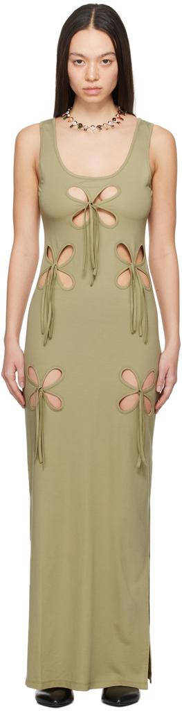 J.Kim Khaki Staple Petal Maxi Dress