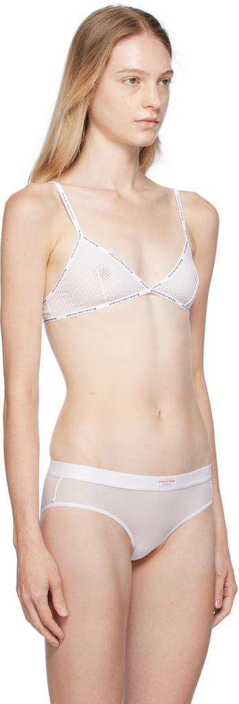 Alexander Wang White Semi-Sheer Bra