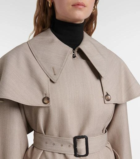Altuzarra Billie caped virgin wool trench coat 4