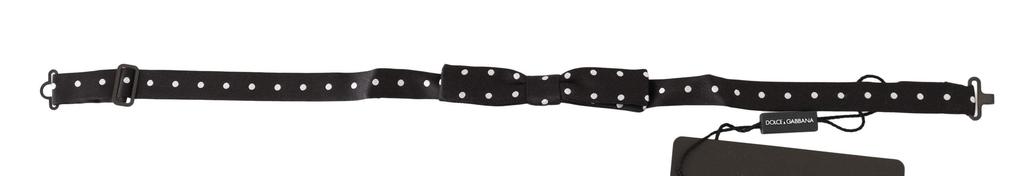 Dolce & Gabbana Dolce & Gabbana  Black 100% Silk Polka Dot Adjustable Neck Bow Tie