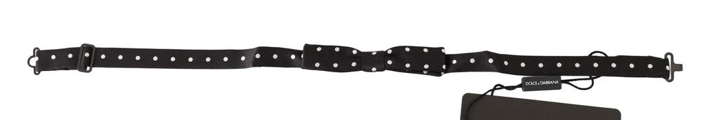 Dolce & Gabbana Dolce & Gabbana  Black 100% Silk Polka Dot Adjustable Neck Bow Tie 1