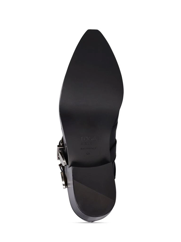 Toga Virilis Leather Boots W/ Silver Buckles 4