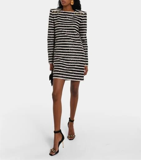 Balmain Sequined striped minidress 2