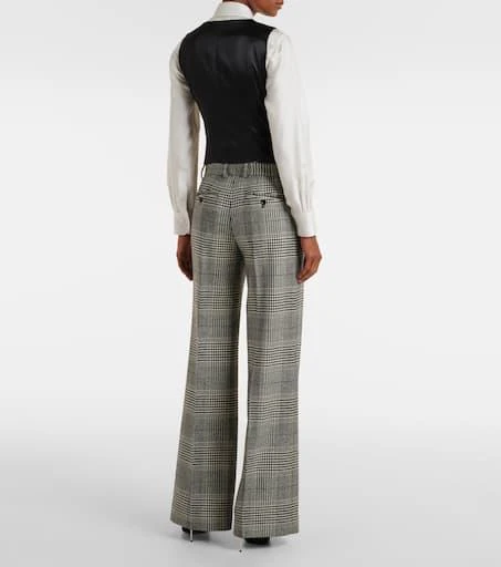 Dolce 
Gabbana Prince of Wales check wool and cashmere flared pants 3