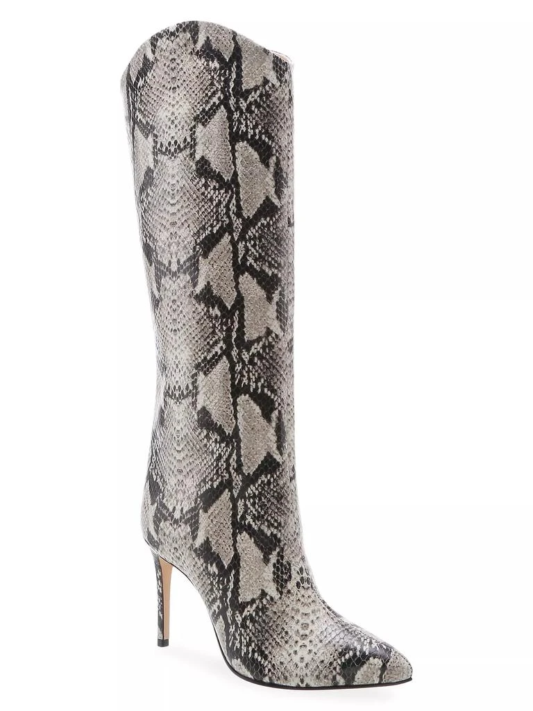 Schutz Maryana Knee-High Snakeskin-Embossed Leather Boots 2